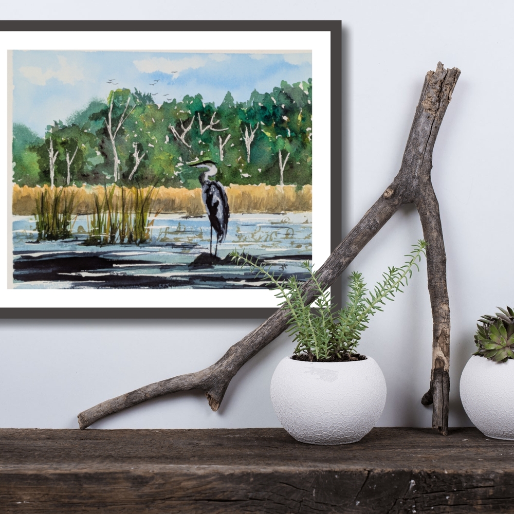 🚩HOST PICK 🚩Heron Watercolor Art Print